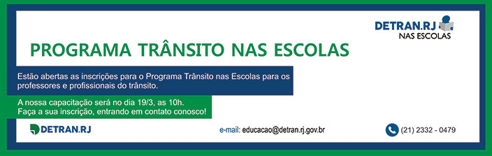 Programa Trânsito nas Escolas - Inscrições abertas para professores e profissionais do trânsito.