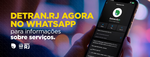 Detran.RJ agora no Whatsapp - para informações sobre serviços!